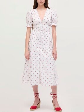 NWT Hill House Home Sabrina Dress Love Boats Cotton Midi Dress Sailboat Large